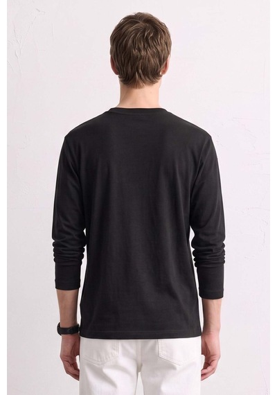 Barrels And Oıl Erkek Uzun Kollu Sweatshirt - Siyah Siyah