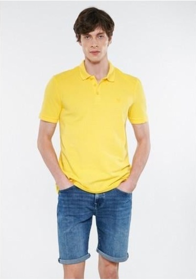 Mavi - Sarı Polo Tişört 064946-71327 Sarı