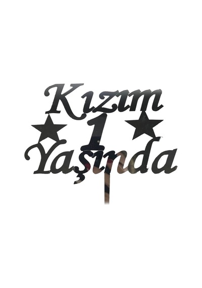 Büro Ev Ofis Etkinik Süsleri İçin Tekli Gümüş Kızım 1 Yaşında Pasta Süsü Diğer