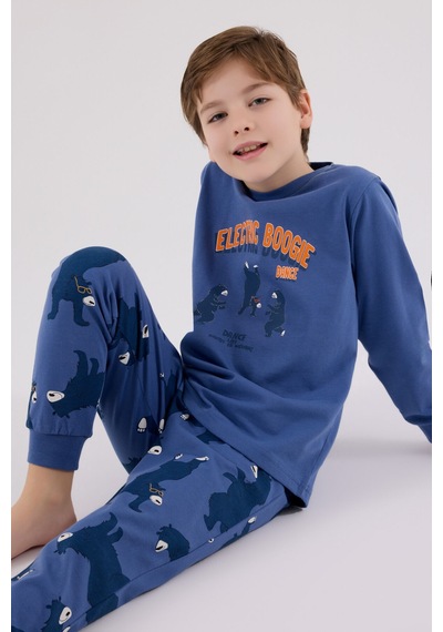 Rolypoly Erkek Çocuk Mavi Pijama Takımı 5274-48629 Mavi