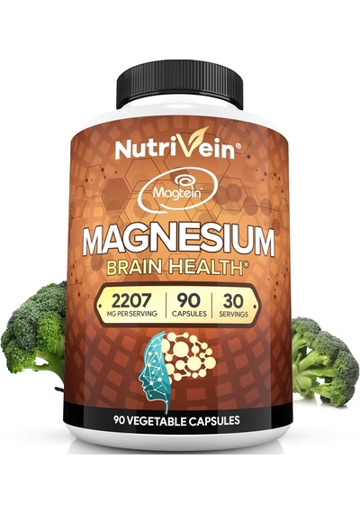 Nutrivein Magtein Magnesium L-threonate Glycinate Taurate Brain Sleep Mood Recovery 2207 Mg 90 Caps Aromasız