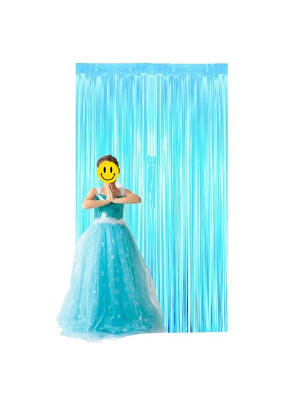 Parti Selesi Frozen Elsa Askılı Kostüm Mavi