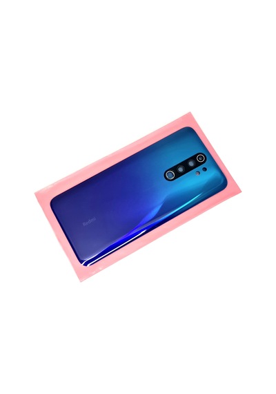 Tkgz Xiaomi Redmi Note 8 Pro Arka Kapak Batarya Kapağı Cam Kamera Camı Mavi