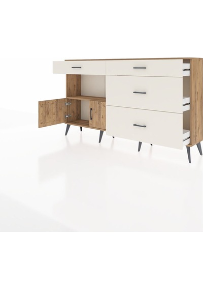 Arges Konsol Tek Raflı 4 Çekmeceli 2 Kapaklı 176x30x99 Çam-çam/ay Çam-çam/aytaşı Arges Konsol Tek Raflı 4 Çekmeceli 2 Kapaklı 176x30x99 Çam-çam/ay Çam-çam/aytaşı