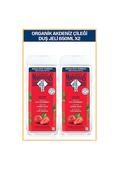 Le Petit Marseillais Akdeniz Çileği Banyo ve Duş Jeli 2 x 650 ML