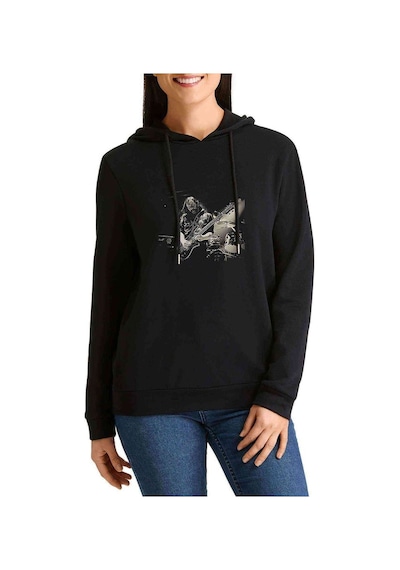 Lemmy Kilmister Baskılı Siyah Kadın Kapşonlu Sweashirt (528733014)