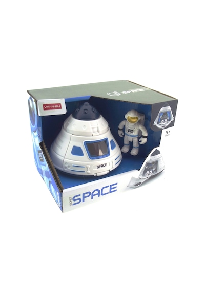Işıklı Ve Astronotlu Uzay Kapsülü