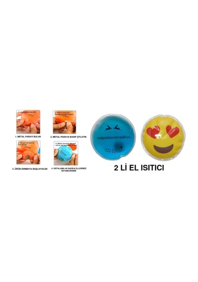 Emoji Mavi Ceylan Cep Sobası,el Isıtıcı,2 Adet Sıcak Su Torbası P