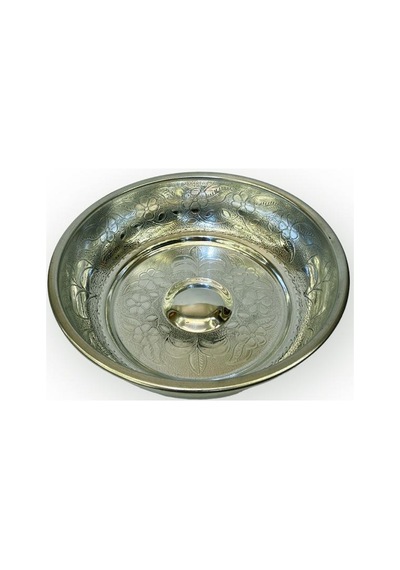 5 Adet 20 Cm Metal Hamam Tası Gümüş