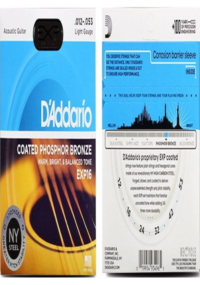 Daddarıo Akustik gitar teli EXP 16 LIGHT GAUGE