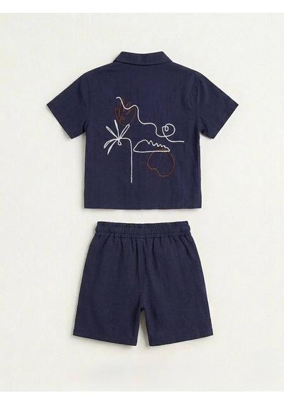 Baby Lory Kids Store Los Angeles Dokuma Nakışlı Takım Lacivert
