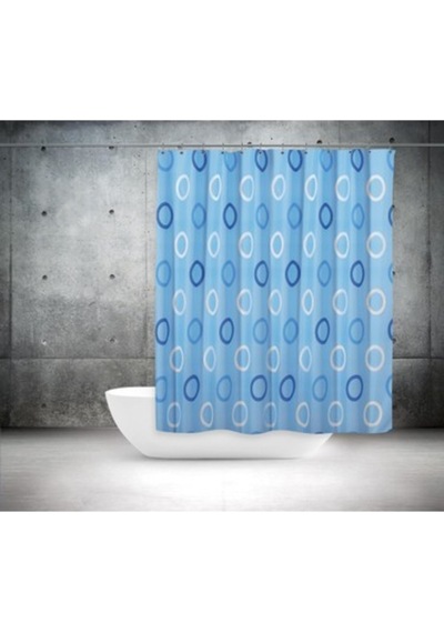 Tropik Banyo Duş Perdesi 5033 Mavi Çift Kanat 2X110X200Cm Çok Renkli