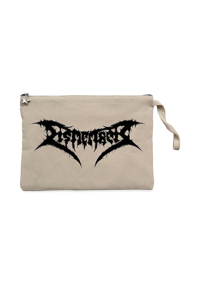 Dismember Logo Krem Clutch Astarlı Cüzdan / El Çantası Krem