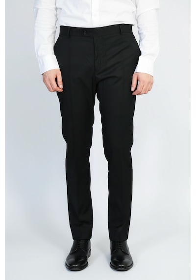 Slim Fit Düz Siyah Klasik Erkek Pantolon Wessi Siyah