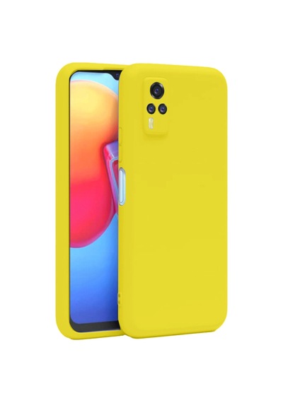 Vivo Y53s Kılıf Nano İçi Kadife Silikon - Sarı -