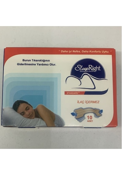 Sleep Right Standart Burun Bandı 10'lu Red
