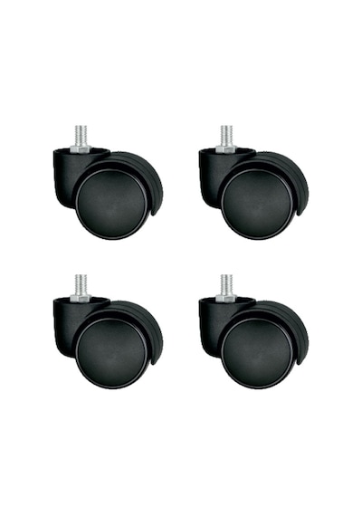 Bürosit Plastik Vidalı Teker - 50mm Hks152 - 4 Adet Abanoz