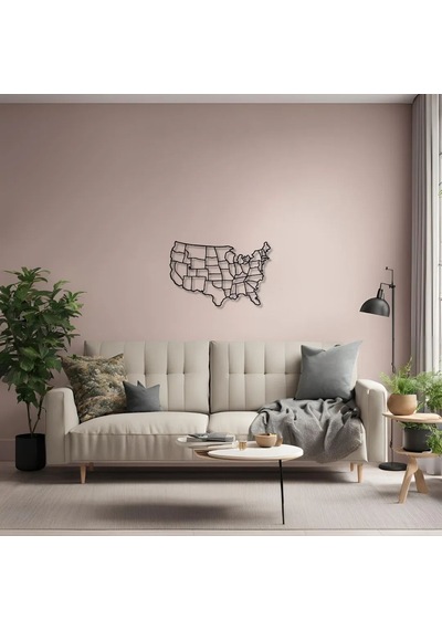 Metal Dekor Amerika Haritası America Map Metal Duvar Haritası Harita