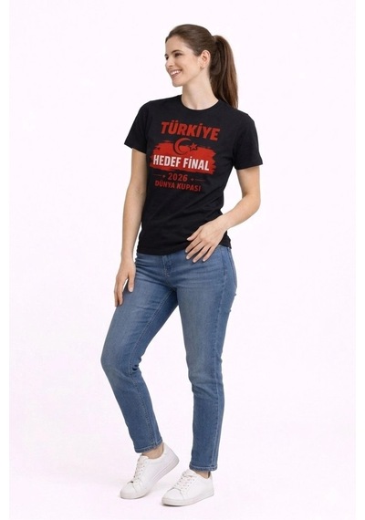 Wear Vexel Kadın Türkiye Baskılı Tişört Ay Yıldız 2026 Dünya Kupası Taraftar Forma T-shirt - Siyah Siyah Wear Vexel Kadın Türkiye Baskılı Tişört Ay Yıldız 2026 Dünya Kupası Taraftar Forma T-shirt - Siyah Siyah