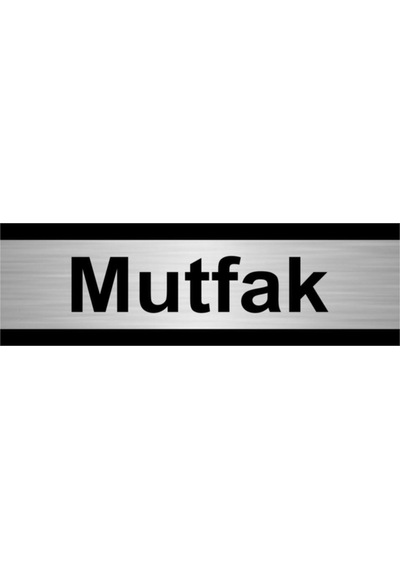 Mutfak 5x20cm Gümüş Renk Metal Yönlendirme Levhası