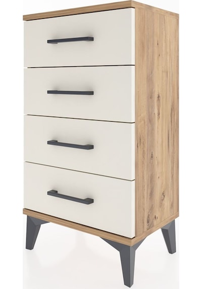 Arges Komodin 4 Çekmeceli 44x30x80 Çam-aytaşı Çam