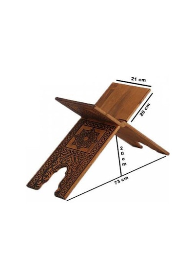 Selçuklu Yakma Desenli Ahşap Rahle Büyük 65 CM