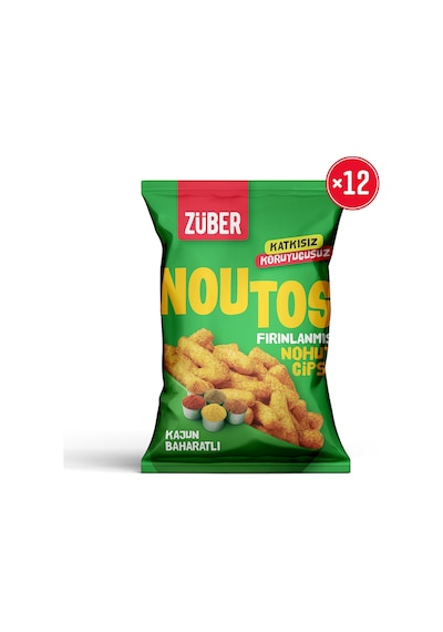 Züber Noutos Fırınlanmış Nohut Cipsi Kajun Baharatlı 12 x 55 G