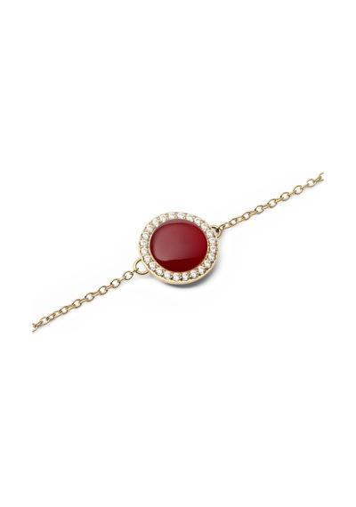 Audrey Bracelet Red Agathe Gold Gold