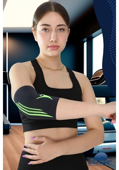 Bluewell Ortopedik Dirseklik / Sporcu Dirsek Destekliği / Örme Elastik Koruyucu / Tenis, Fitness, Voleybol, Antrenman Çok Renkli