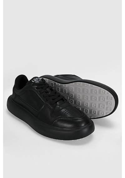 Lufian Mateas Erkek Deri Sneaker Ayakkabı Siyah Beyaz