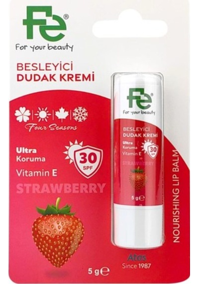 Fe Çilek Özlü Besleyici Dudak Bakım Kremi SPF30 5 G