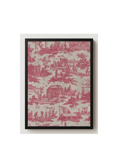 Anonim Huet Fabrika Çalışmaları Kumaşı Çerçevesiz Poster 21x30 Cm A4 Geometrik Desen Etnik