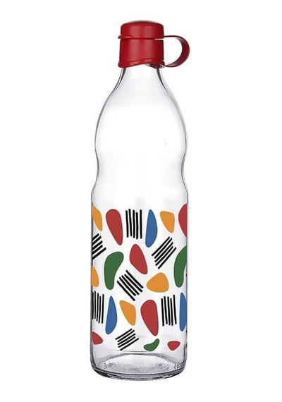 Frido Desenli Cam Suluk 1000 Ml Şeffaf