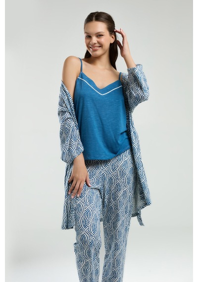 Arnetta Kadın Lacivert 3lü Pijama Takımı Ar3210-s-v1 Lacivert