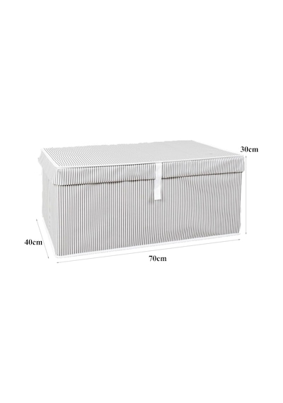 Çok Amaçlı Düzenleyici Kapaklı Sandık Tipi Kutu Hurç Organizer 3 Lü Set Gri, Mega Plus 70 X 40