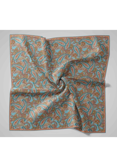 Silk Home Yaz Esintisi Eşarp 150002-18 Turkuaz, Parlak Turuncu, Tarçın, Yeşil, Pudra
