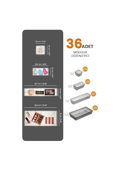 Meleni Home 36 Parça Mega Set Modüler Makyaj Organizer - Takı Aksesuar Düzenleyici Set Siyah Meleni Home 36 Parça Mega Set Modüler Makyaj Organizer - Takı Aksesuar Düzenleyici Set Siyah