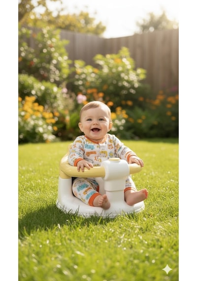 Vavbaby Önden Açılır Bebek Banyo & Bebek Mama Oturağı Sarı Sarı