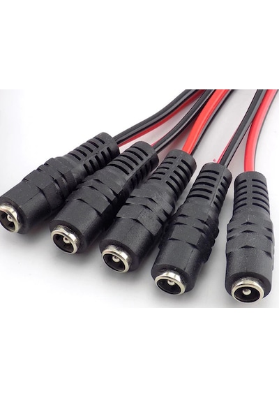 12V DC Dişi Besleme Kamera Kablosu DC Power Adaptör Jak C 25 Adet