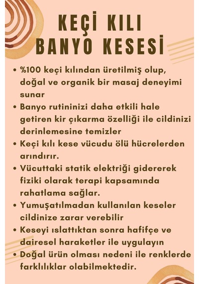 Keçi Kılı Banyo Hamam Kesesi 17x25 Cm.
