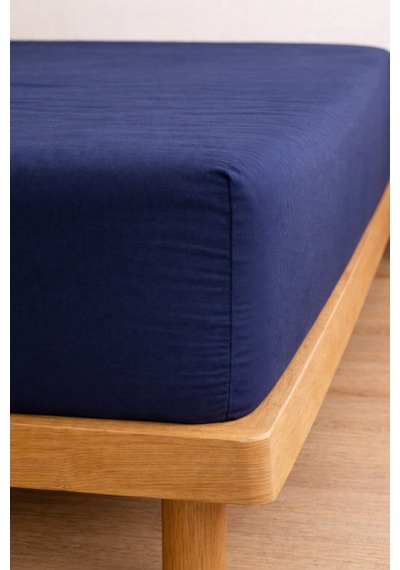 Bessy Penye Fitted Lastikli Çarşaf %100 Pamuk Kumaş Tek Çift Kişilik Battal King Size Lacivert