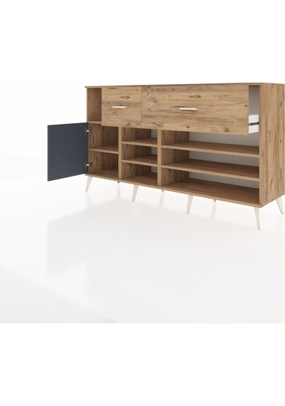 Hyperion Konsol 6 Raflı 2 Çekmeceli Tek Kapaklı 176x44x99 Çam-an Çam-antrasit/çam Hyperion Konsol 6 Raflı 2 Çekmeceli Tek Kapaklı 176x44x99 Çam-an Çam-antrasit/çam