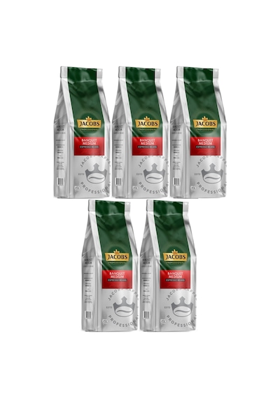 Jacobs Banquet Medium Çekirdek Kahve 1kg Espresso Beans 5li Set Espresso