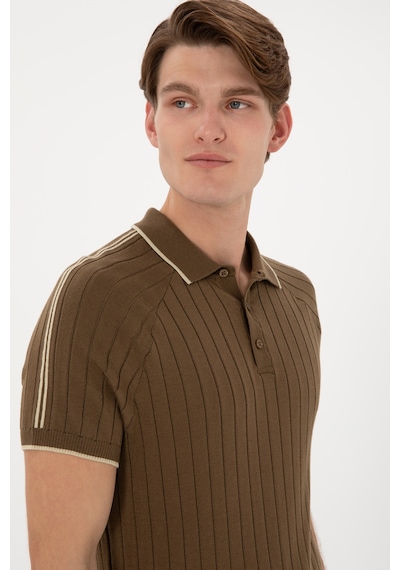 U.S. Polo Assn. Erkek Slim Fit Bisiklet Yaka Haki Tişört 50306481-VR027