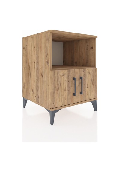Kronos Komodin 2 Raflı 2 Kapaklı 60x59x80 Çam-çam Çam