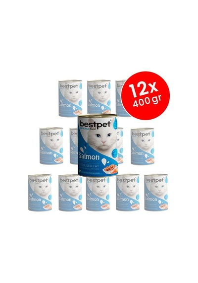 Bestpet Sterilised Somonlu Kısırlaştırılmış Kedi Konservesi 12 x 400 G