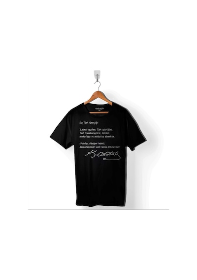 Ey Türk Gençliği Gençliğe Hitabe Atatürk Baskılı Tişört Unisex T-shirt 001
