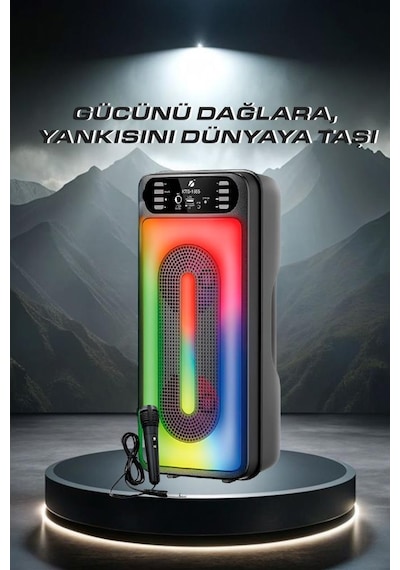 Torima KTS-1555 Mikrofonlu RGB Ledli Taşınabilir Bluetooth Hoparlör