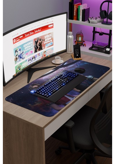 Final Fantasy Kaymaz Dikişli Kauçuk Oyuncu Mousepad V3 - 90x40 Xxl Gaming Mouse Pad Fare Altlığı