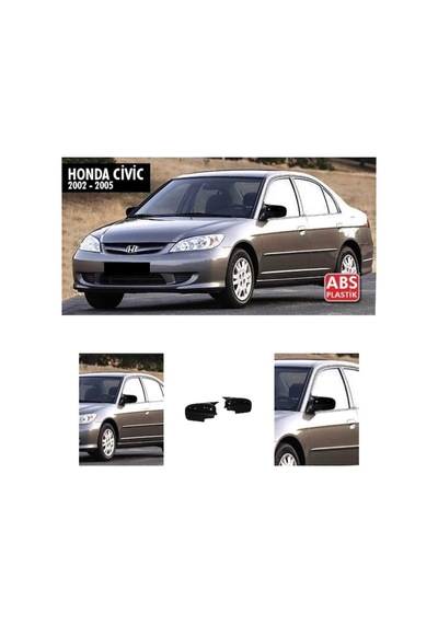 Honda Civic Aksesuar Vtec2 2002-2005 Uyumlu Ithal Parlak Siyah Piano Black Batman Yarasa Ayna Kapağı